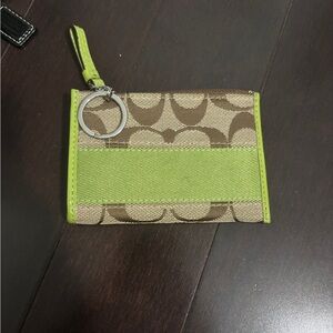 Coach Green and Brown card holder
